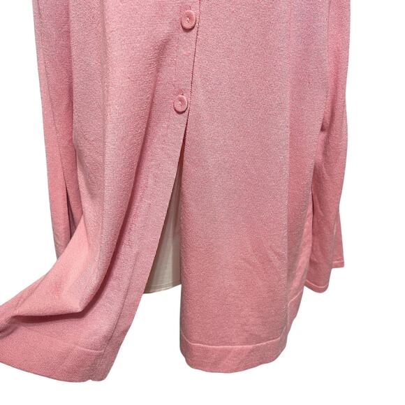 J. Jill Womens Pink Wool Blend Soft Knit Coastal Sweater Cardigan Sz XL - Picture 3 of 13